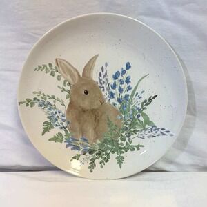 Set of 2 Linden Street 8.25" Bunny Plate Spring Floral Decor Farmhouse Kitchen